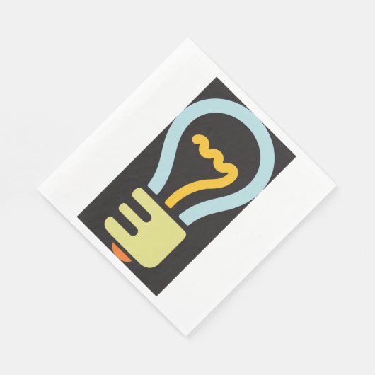 Light Bulb Icon Paper Napkins Serviette (Ecke)