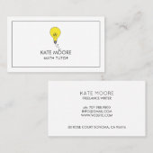 Light Bulb Idea Symbol Tutor Minimalistisch Visitenkarte (Vorne/Hinten)