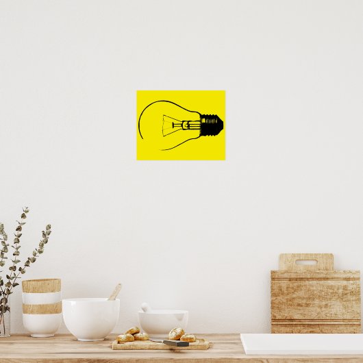 Light Bulb Lightbulb Grafik-Poster-Zeichen Poster (Küche)
