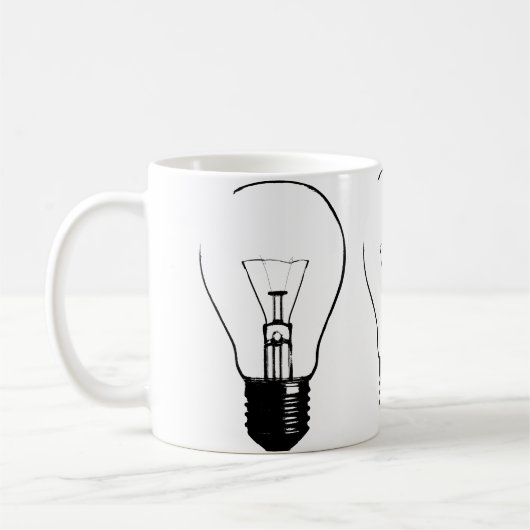 Light Bulb Lightbulb Grafischer Funny Mug Kaffeetasse (Links)