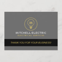 LIGHT BULB MONOGRAM LOGO Danke Karte