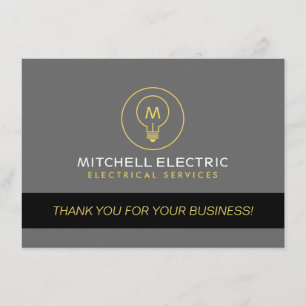 LIGHT BULB MONOGRAM LOGO Danke Karte