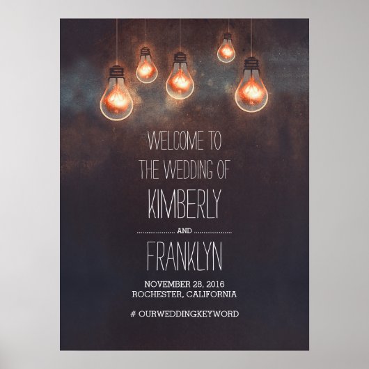 Light Bulbs Strings Begrüßungszeichen Poster (Vorne)