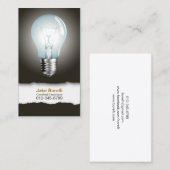 Light Bulle Black Business Card Visitenkarte (Vorne/Hinten)