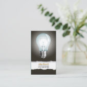Light Bulle Black Business Card Visitenkarte (Stehend Vorderseite)