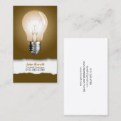 Light Bulle Brown Business Card Visitenkarte (Vorne/Hinten)