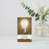Light Bulle Brown Business Card Visitenkarte (Stehend Vorderseite)