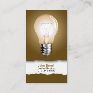 Light Bulle Brown Business Card Visitenkarte