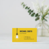 Light Bulle Icon Electrical Yellow Business Card Visitenkarte (Stehend Vorderseite)