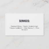 Light Bulle Icon Electrical Yellow Business Card Visitenkarte (Rückseite)