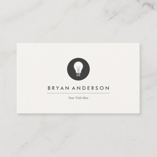 Light Bulle Logo Electrical Business Card Visitenkarte (Vorderseite)