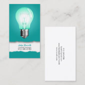 Light Bulle Turquoise Business Card Visitenkarte (Vorne/Hinten)