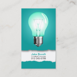 Light Bulle Turquoise Business Card Visitenkarte