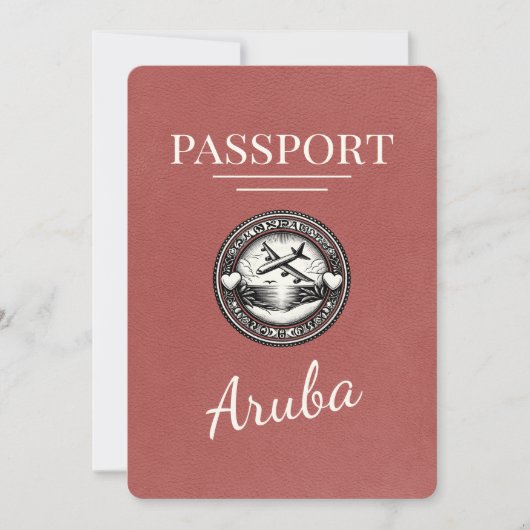 Light Burgundy Aruba Pass Save the Date (Vorderseite)