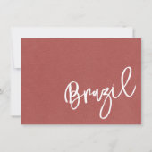 Light Burgundy Brazil Passport Dankeskarte (Rückseite)