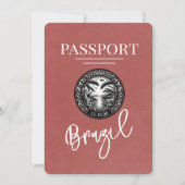 Light Burgundy Brazil Passport Save the Date (Vorderseite)