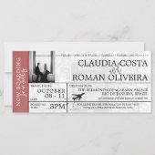 Light Burgundy Brazil Wedding Boarding Pass (Vorderseite)