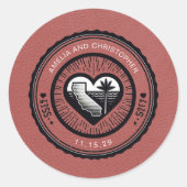 Light Burgundy California Passport Runder Aufkleber (Vorderseite)