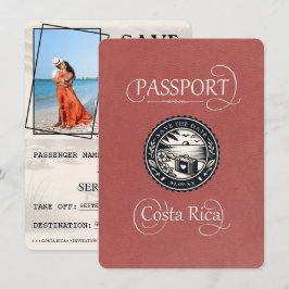 Light Burgundy Costa Rica Passport Save The Date