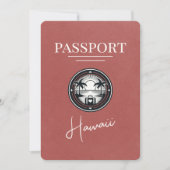 Light Burgundy Hawaii Passport Save the Date (Vorderseite)