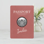 Light Burgundy India Passport Save the Date (Stehend Vorderseite)