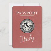 Light Burgundy Italy Passport Save The Date (Vorderseite)