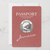 Light Burgundy Jamaica Passport Save the Date (Vorderseite)