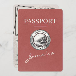 Light Burgundy Jamaica Passport Save the Date