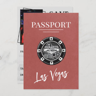 Light Burgundy Las Vegas Passport Save the Date
