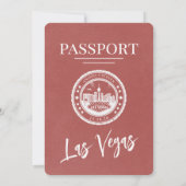 Light Burgundy Las Vegas Passport Wedding Einladung (Rückseite)