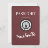 Light Burgundy Nashville Passport Save the Date (Vorderseite)
