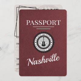 Light Burgundy Nashville Passport Save the Date