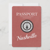 Light Burgundy Nashville Passport Save the Date (Vorderseite)