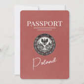 Light Burgundy Poland Passport Save the Date (Vorderseite)