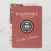 Light Burgundy Puerta Vallarta Pass Save The Date (Vorne/Hinten)