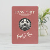 Light Burgundy Puerto Rico Passport Save The Date (Stehend Vorderseite)
