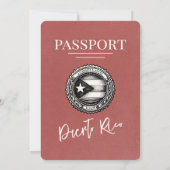 Light Burgundy Puerto Rico Passport Wedding Einladung (Rückseite)