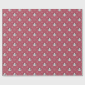 Light Burgundy Red - Niedliche Pandas mit Schneefl Geschenkpapier (Flach)