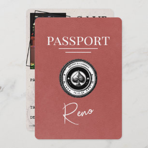 Light Burgundy Reno Passport Save the Date