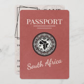 Light Burgundy South Africa Passport Save The Date (Vorne/Hinten)