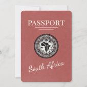 Light Burgundy South Africa Passport Save The Date (Vorderseite)