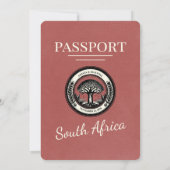 Light Burgundy South Africa Passport Wedding Einladung (Rückseite)