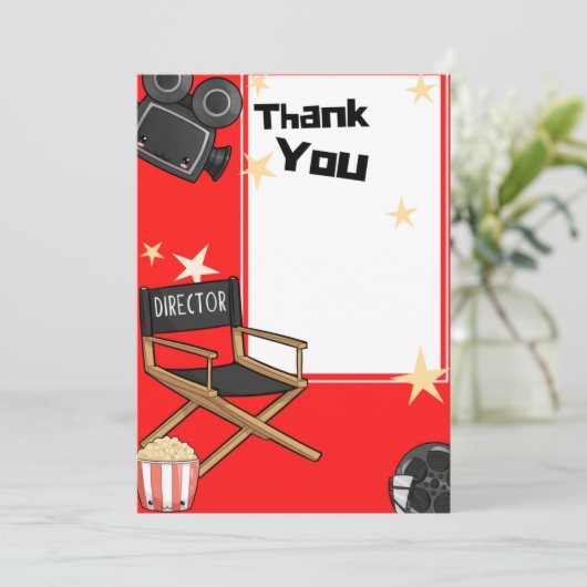 Light Camera Action Danke Card Einladung (Stehend Vorderseite)