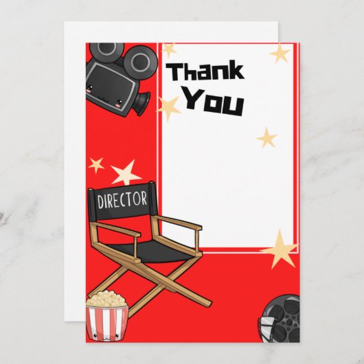 Light Camera Action Danke Card Einladung (Vorne/Hinten)