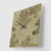 Light Camouflage Square Roman Numerals Clock Quadratische Wanduhr (Winkel)