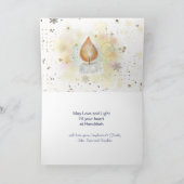 Light Candles Happy Hanukkah Wasserfarbe Karte (Innenseite)