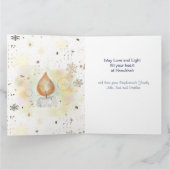 Light Candles Watercolor Happy Hanukkah Karte (Innenseite)
