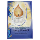 Light Candles Watercolor Happy Hanukkah Mittlere Geschenktüte (Vorderseite)