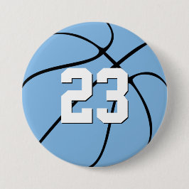 Light Carolina Blue Basketball Spielnummer Sport Button