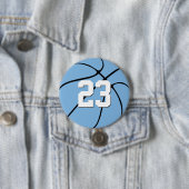 Light Carolina Blue Basketball Spielnummer Sport Button (Beispiel)